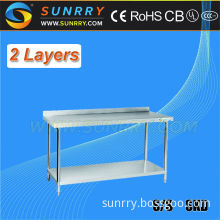 Stainless Steel Sliding Door Work Table/Stainless Steel Glass Dining Table/Kitchen Stainless Steel Work Table (SY-WT89B SUNRRY)